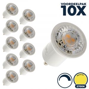 Voordeelpak 10x GU10 led spot 35mm (MR11) dimbaar 2700K/warm wit