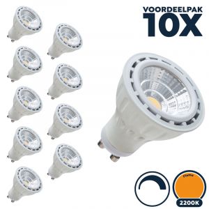 Voordeelpak 10x GU10 led spot dimbaar 2200K/flame 5W - Pro