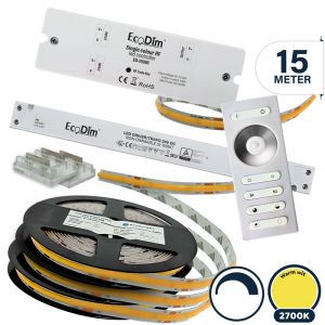 Led strip 15 meter warm wit, COB | Complete set