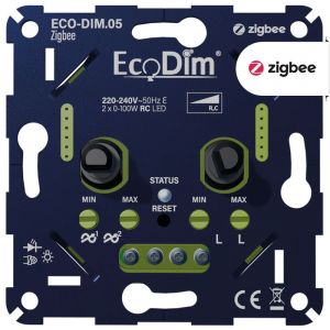Zigbee duo led dimmer inbouw 2x 0-100W | ECO-DIM.05 Zigbee
