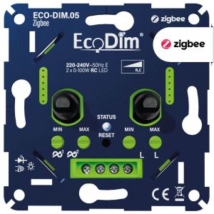 Zigbee duo led dimmer inbouw 2x 0-100W | ECO-DIM.05 Zigbee